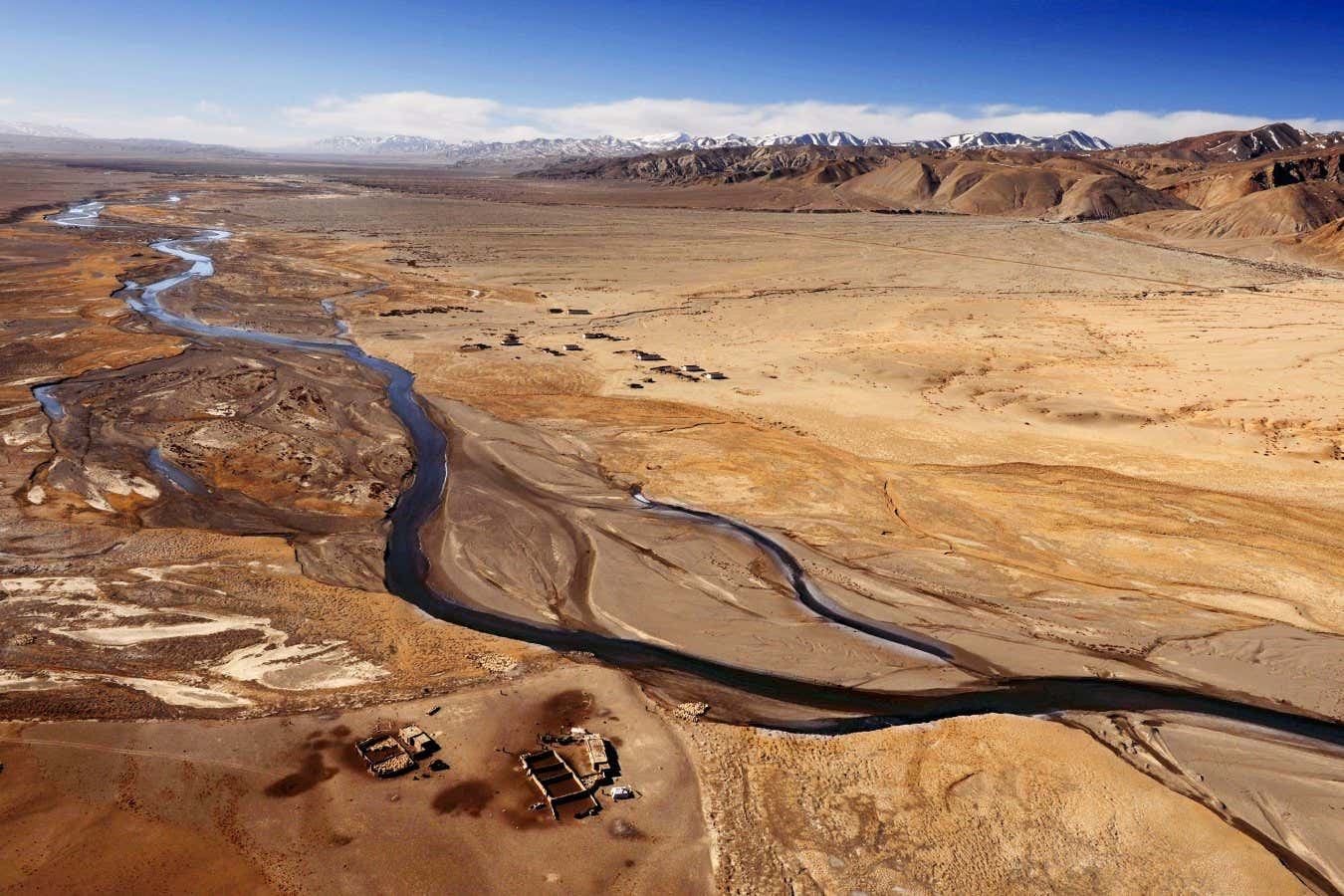 The Maquan River, the upper section of the Yarlung Tsangpo River, which flows through the Tibetan Plateau